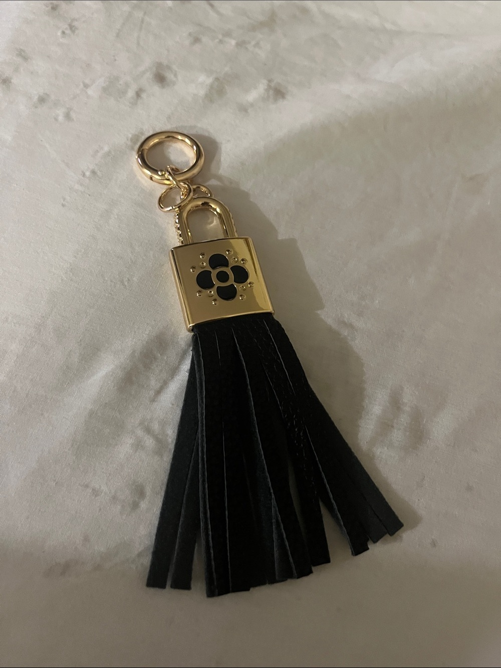 Louis Vuitton Black Leather Tassel Keychain with Gold Hardware - Picture 2 of 2